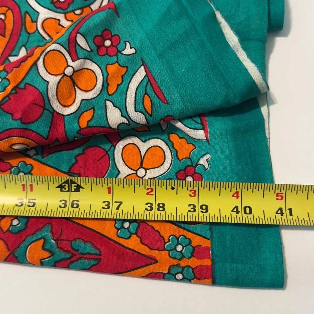 Indian Mandala Tapestry Orange Teal Elephant Paisley Vintage 82x92 Oblong Decor